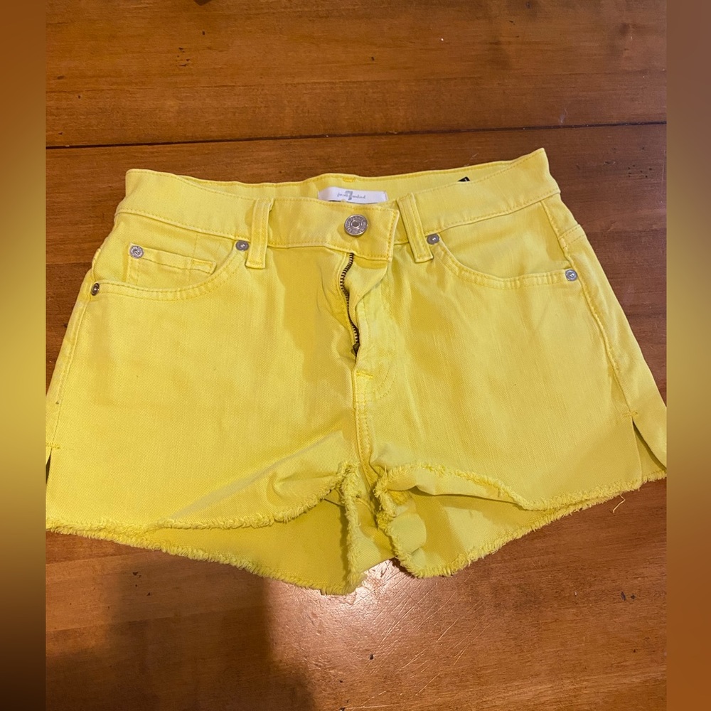 7 For All Mankind Neon Yellow Shorts